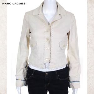 MARC JACOBS Cream Scallop Trim Pockets Jacket